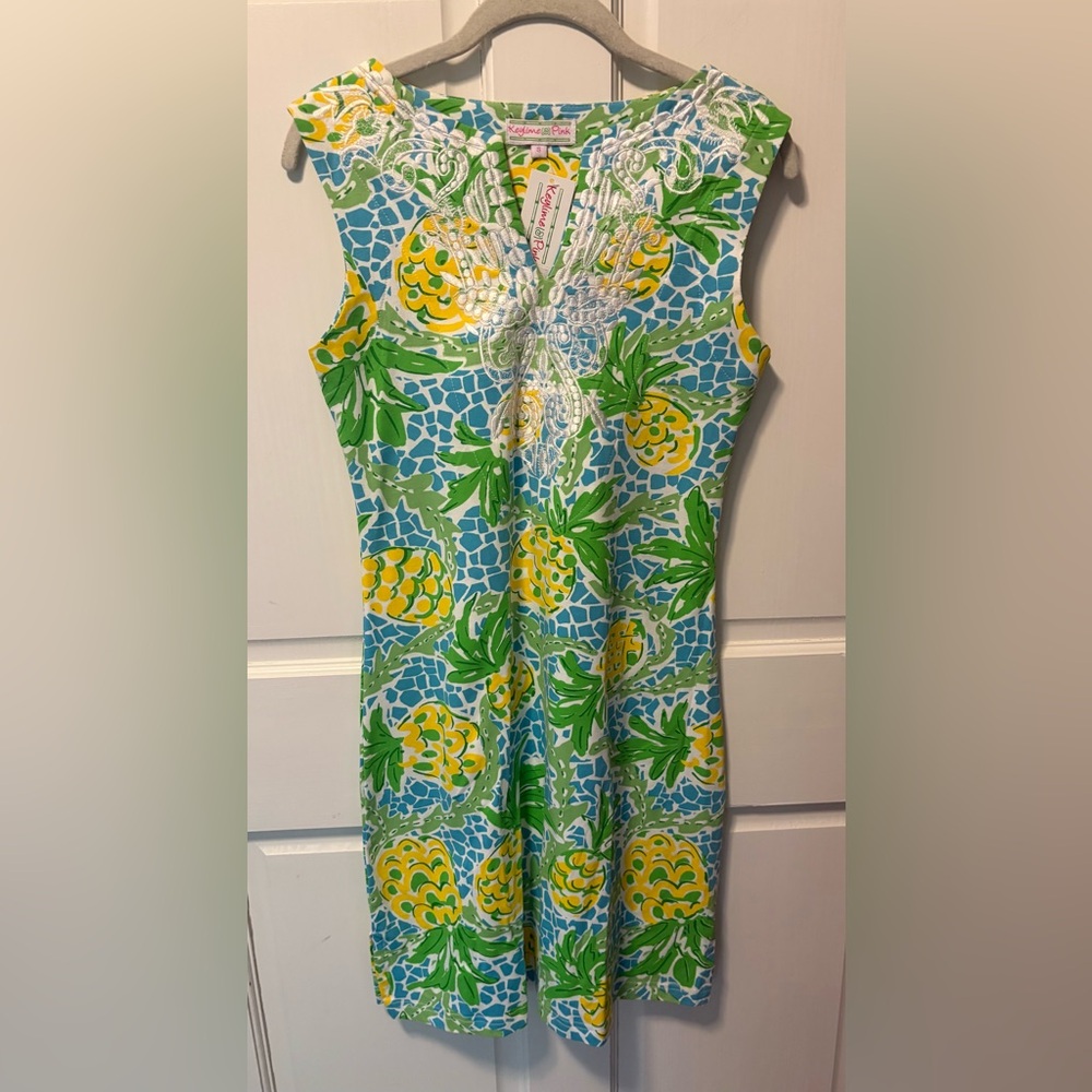 NWT Keylime & Pink resort tropical sleeveless dress women’s size s small new